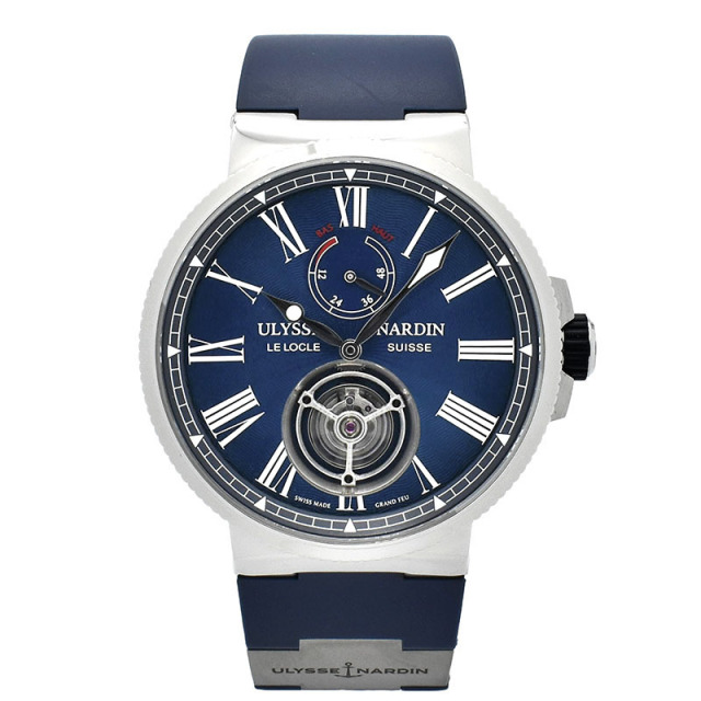 ユリスナルダン　ULYSSE NARDIN　マリーン トゥールビヨン　1283-181/E3　ブルー　43mm　USED　中古