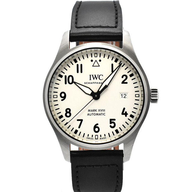 IWC　パイロットウォッチ　マーク18　IW327002　40mm　シルバー　革　USED　中古