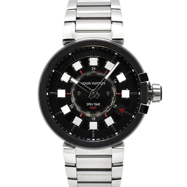 ルイヴィトン　LOUIS VUITTON 　タンブール エヴォリューション スピンタイム GMT　Q10C0　43mm　USED　中古