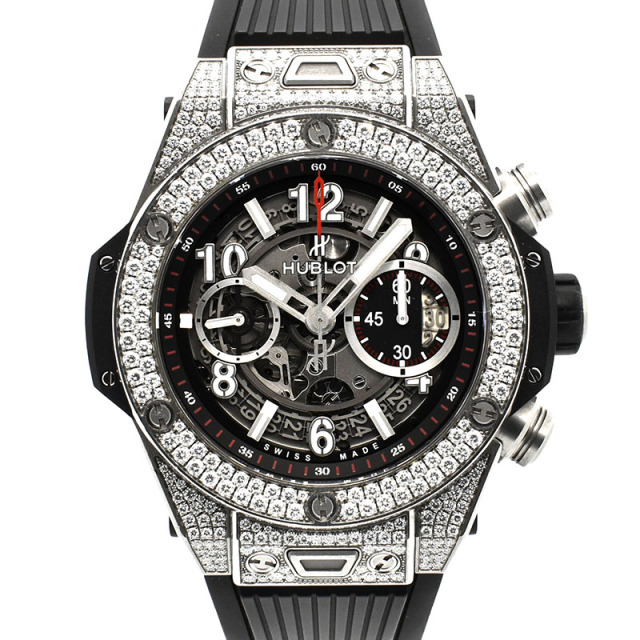 ウブロ　HUBLOT　ビッグバン ウニコ チタニウム パヴェ　411.NX.1170.RX.1704　45mm　USED　中古