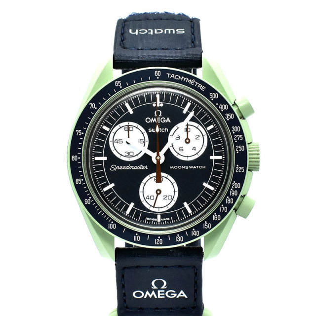 オメガ×スウォッチ　OMEGA×Swatch　ミッション オン アース　SO33G100　バイオセラミック　42mm　USED　中古