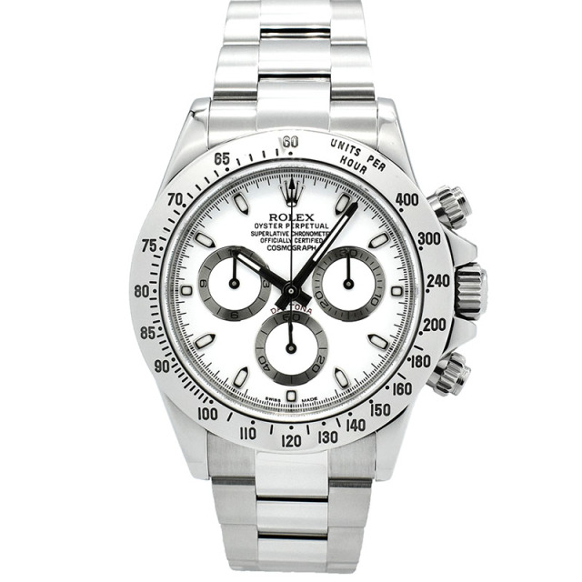 ロレックス　ROLEX　デイトナ　Ref.116520　SS　ホワイト　ランダム番　鏡面バックル　USED　中古