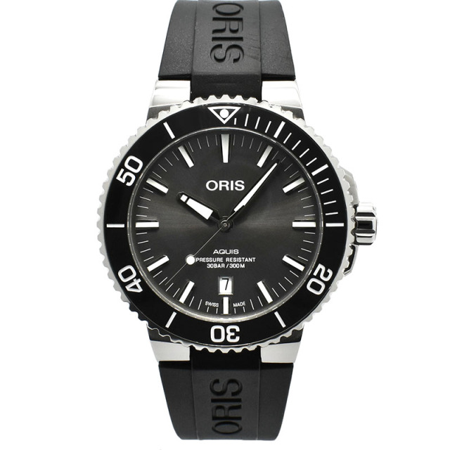 オリス　ORIS　アクイス チタニウム デイト　733 7730 7153R　43.5mm　グレー　USED　中古