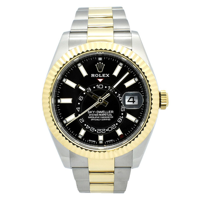 ロレックス　ROLEX　スカイドゥエラー　Ref.326933　SS×YG　ブラック　42mm　USED　中古