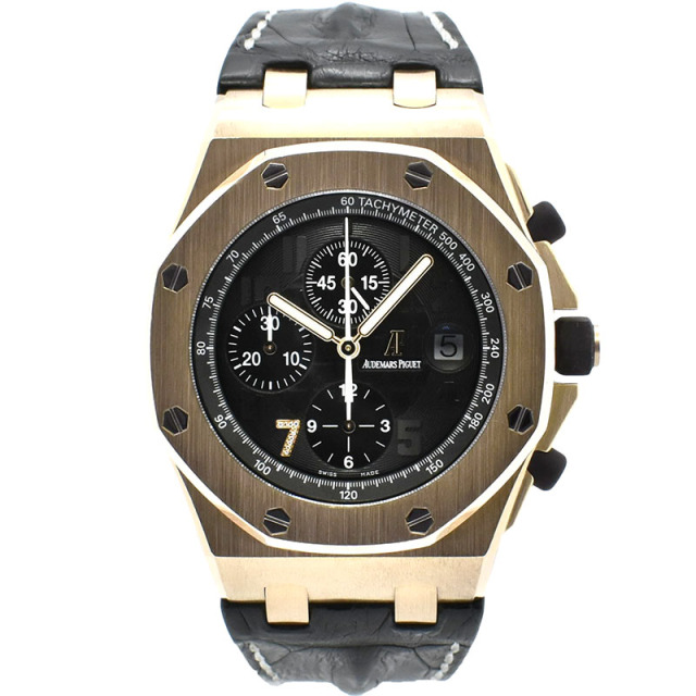 オーデマ・ピゲ　AUDEMARS PIGUET　ロイヤルオーク オフショア クロノグラフ GINZA 7　26180OR.OO.D101CR.01　革ベルト　100本限定　42mm　18KPG　USED　中古