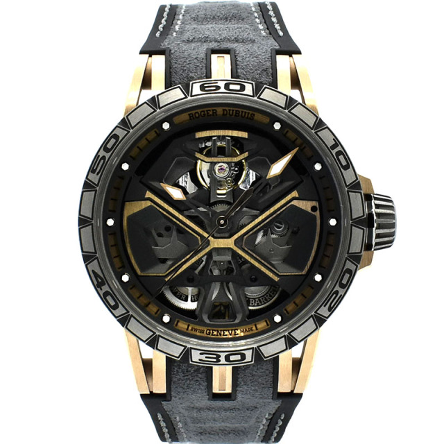ロジェ・デュブイ　ROGER DUBUIS　エクスカリバー ウラカン　DBEX0750　18KPG/チタン　45mm　未使用品