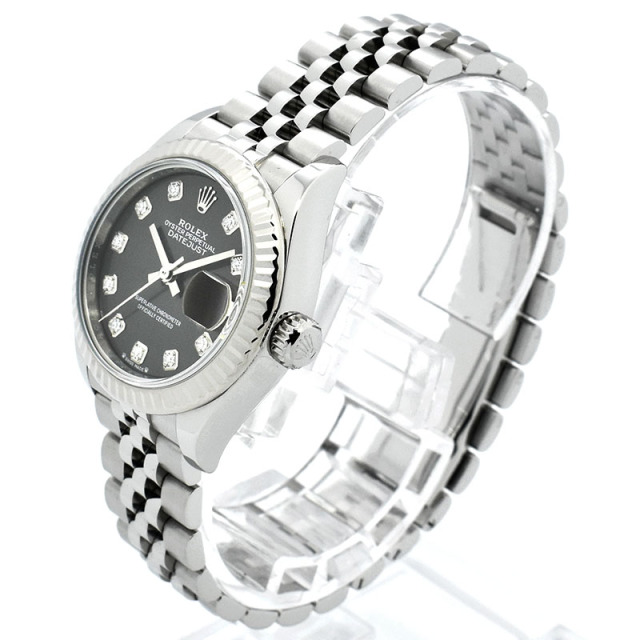 ロレックス ROLEX レディ デイトジャスト 28 Ref.279174G ダークグレー/10Pダイヤ 28mm USED 中古