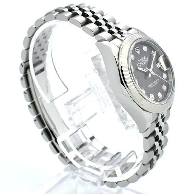 ロレックス ROLEX レディ デイトジャスト 28 Ref.279174G ダークグレー/10Pダイヤ 28mm USED 中古