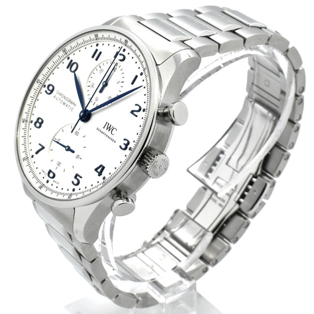 IWC ポルトギーゼ クロノグラフ IW371617 シルバー 青針 41mm USED 中古