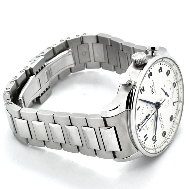 IWC ポルトギーゼ クロノグラフ IW371617 シルバー 青針 41mm USED 中古
