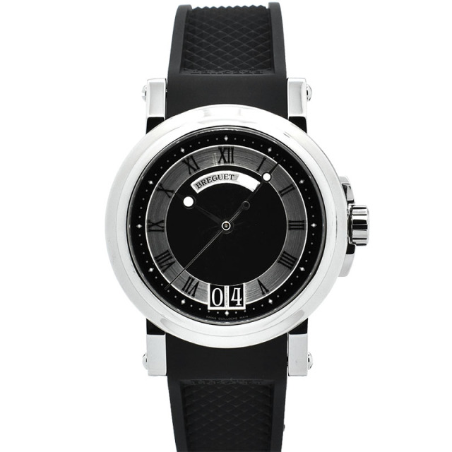 ブレゲ　BREGUET　マリーン2 ラージデイト　5817ST/92/5V8　SS　ブラック　39mm　ラバー　USED　中古