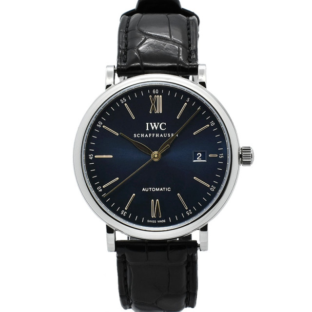 IWC　ポートフィノ　IW356523　SS　40mm　ブルー　革ベルト　USED　中古