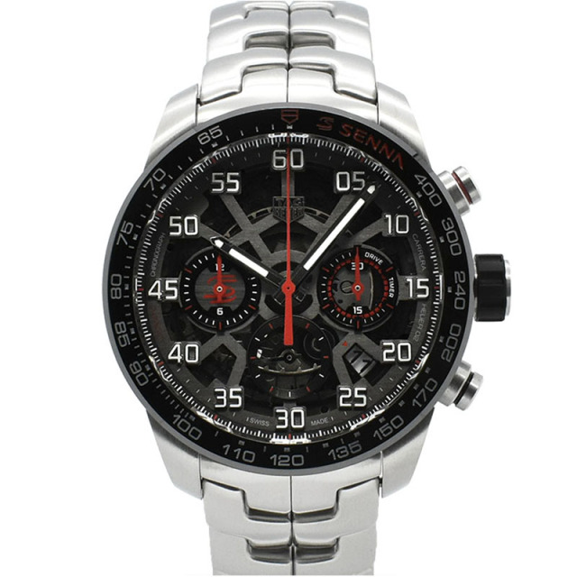 タグホイヤー　TAG HEUER　カレラ キャリバーホイヤー02 アイルトン・セナ　CBG2013.BA0657　43mm　USED　中古