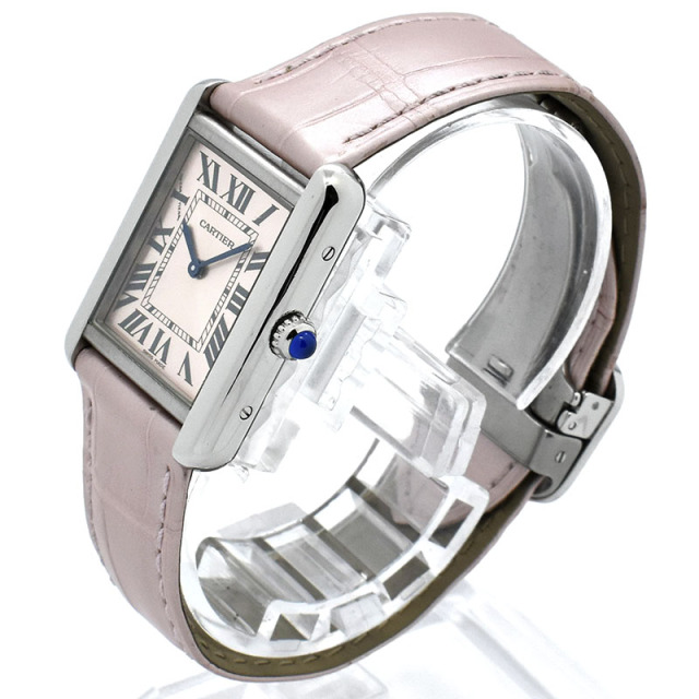 カルティエ CARTIER タンクソロ SM W5200000 31×24.4mm ピンク クォーツ USED 中古