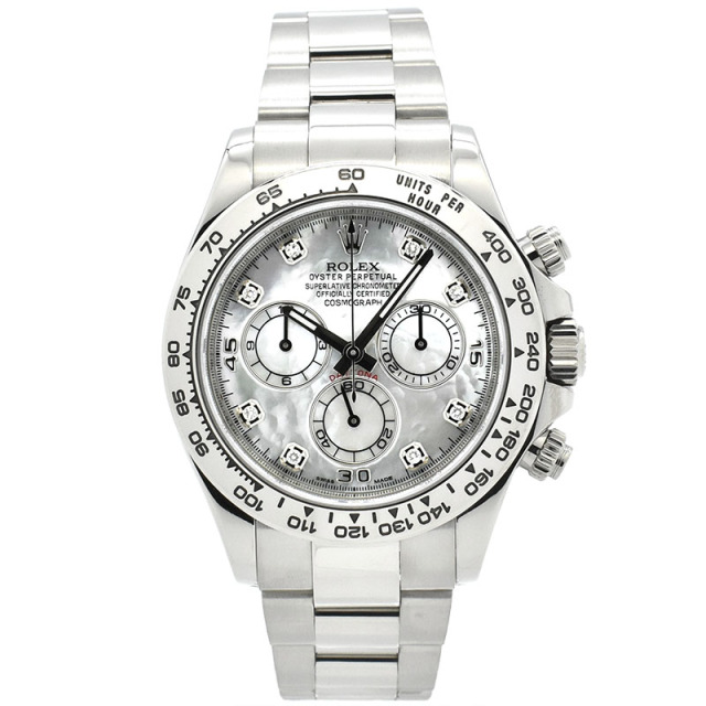 ロレックス　ROLEX　デイトナ　Ref.116509NG　ホワイトシェル/8Pダイヤ　18KWG　ランダム番　USED　中古