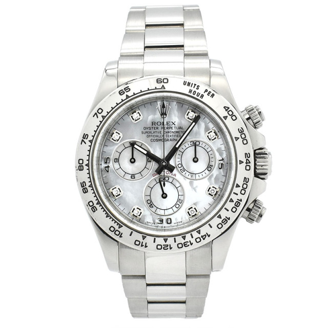 ロレックス　ROLEX　デイトナ　Ref.116509NG　ホワイトシェル/8Pダイヤ　18KWG　ランダム番　USED　中古