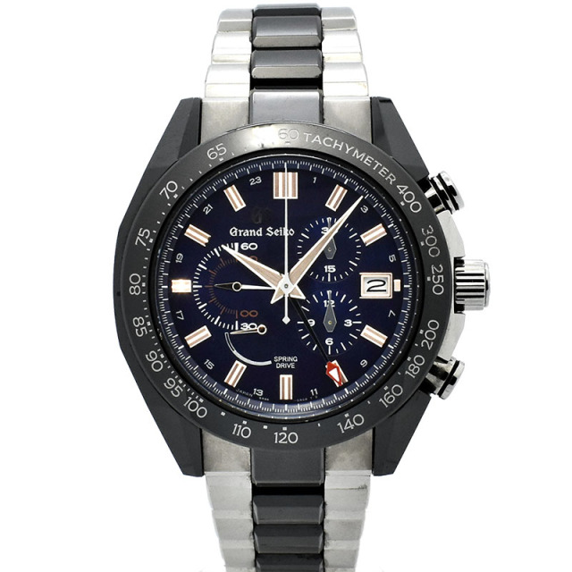グランドセイコー　GRAND SEIKO　スプリングドライブ GMT クロノグラフ　SBGC219　ブルー　46.4mm　世界500本限定　USED　中古