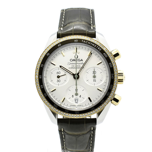 オメガ　OMEGA　スピードマスター 38 ダイヤベゼル 　324.28.38.50.02.001　38mm　シルバー　SS/18KYG　USED　中古