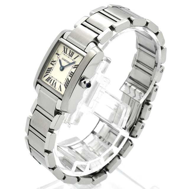 カルティエ CARTIER タンクフランセーズ SM W51008Q3 シルバー クォーツ 25×20mm USED 中古