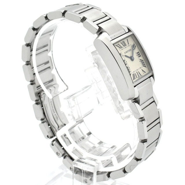 カルティエ CARTIER タンクフランセーズ SM W51008Q3 シルバー クォーツ 25×20mm USED 中古