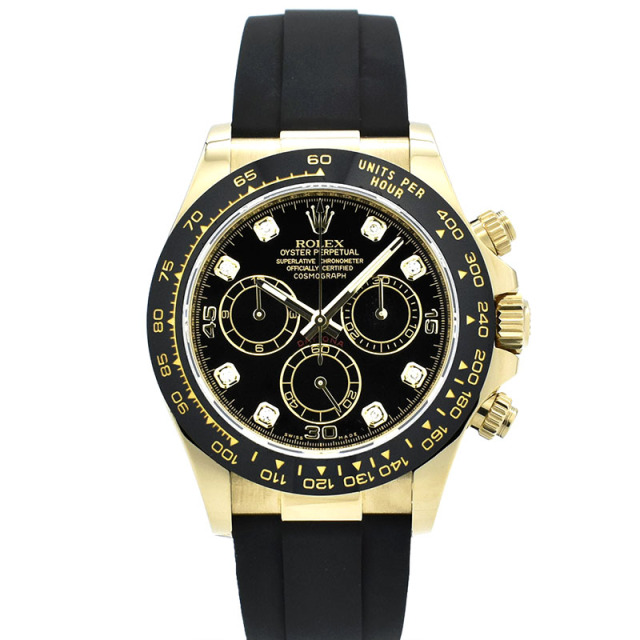 ロレックス　ROLEX　デイトナ　116518LNG　ブラック/8Pダイヤ　18KYG　40mm　USED　中古