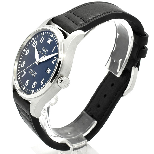 IWC パイロットウォッチ マーク18 プティ・プランス IW327004 ブルー 革ベルト 40mm USED 中古