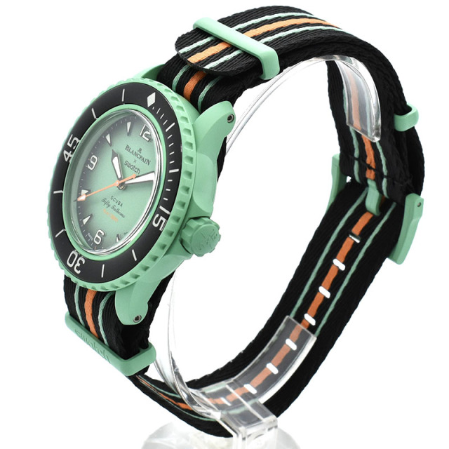 ブランパン×スウォッチ BLANCPAIN×Swatch フィフティファゾムス インディアンオーシャン SO35I100 バイオセラミック 42.3mm 未使用品