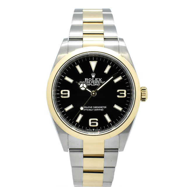 ロレックス　ROLEX　エクスプローラー1　Ref.124273　36mm　ブラック　18KYG/SS　USED　中古