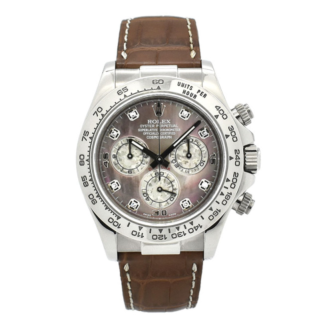 ロレックス　ROLEX　デイトナ　Ref.116519NG　18KWG　ブラックシェル　8Pダイヤ　自動巻　V番　USED　中古