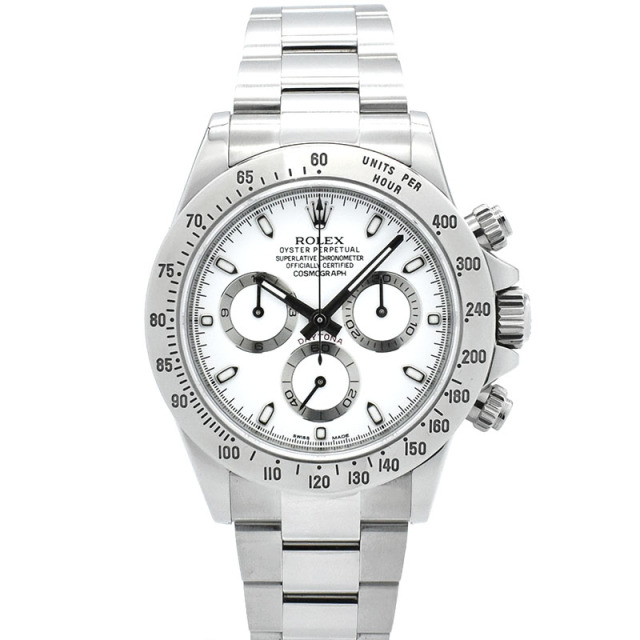 ロレックス　ROLEX　デイトナ　Ref.116520　SS　ホワイト　ランダム番　鏡面バックル　USED　中古