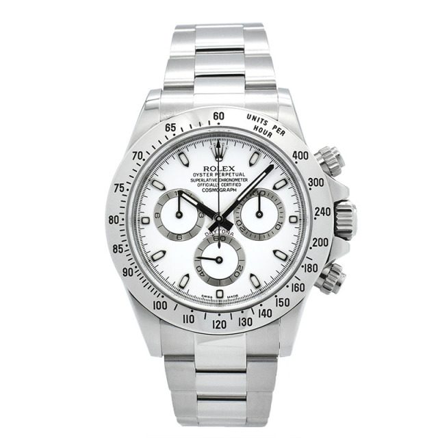 ロレックス　ROLEX　デイトナ　Ref.116520　SS　ホワイト　ランダム番　鏡面バックル　USED　中古