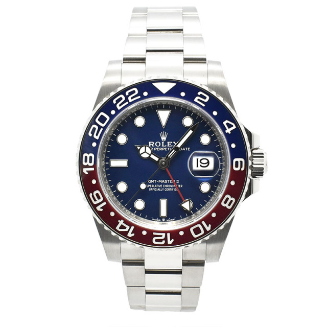 ロレックス　ROLEX　GMTマスター2　Ref.126719BLRO　18KWG　赤/青ベゼル　ブルー　40mm　USED　中古