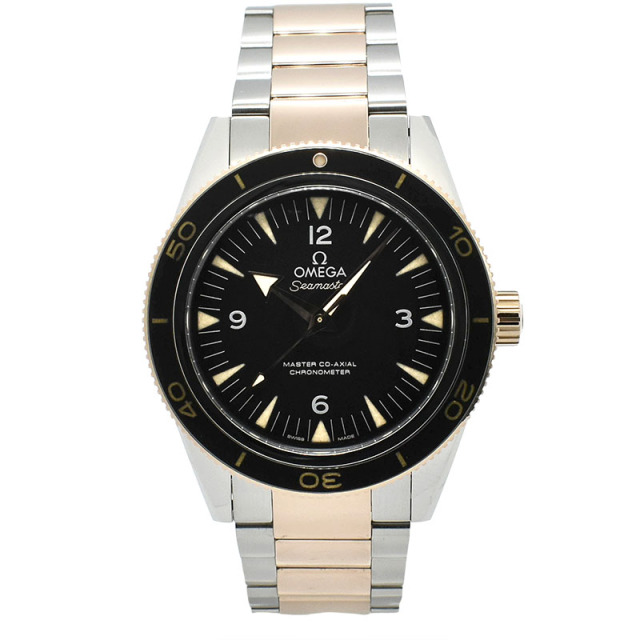 オメガ　OMEGA　シーマスター300　マスターコーアクシャル　233.20.41.21.01.001　18KRG/SS　ブラック　41mm　USED　中古