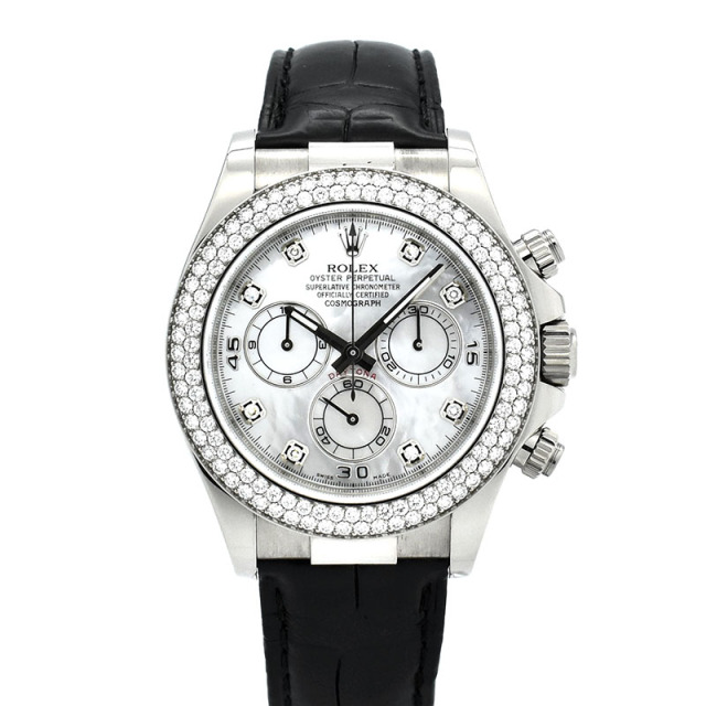 ロレックス　ROLEX　デイトナ　Ref.116589RBR　18KWG　ダイヤベゼル　ホワイトシェル/8Pダイヤ　40mm　ランダム番　USED　中古　