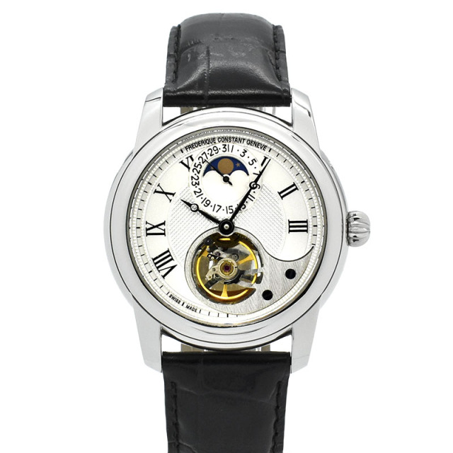 フレデリック・コンスタント　FREDERIQUE CONSTANT　ハートビート マニュファクチュール ムーンフェイズ デイト オートマチック　FC-935MC4H6　SS　シルバー　42mm　世界1888本限定　USED　中古