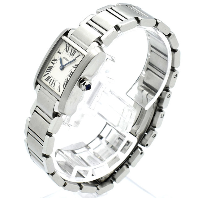 カルティエ CARTIER タンクフランセーズ SM W51008Q3 シルバー クォーツ 25×20mm USED 中古