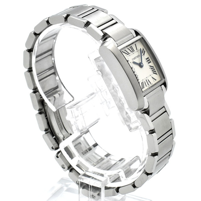 カルティエ CARTIER タンクフランセーズ SM W51008Q3 シルバー クォーツ 25×20mm USED 中古
