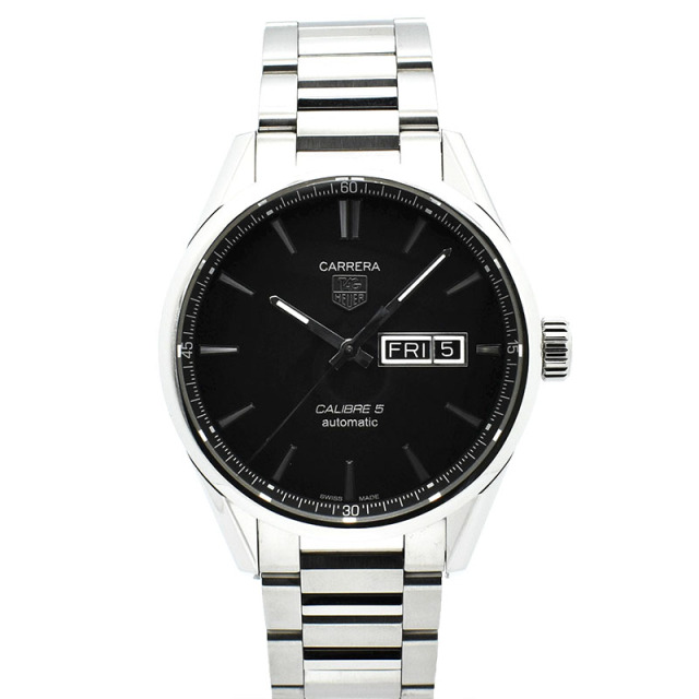 タグホイヤー　TAG HEUER　カレラ デイデイト キャリバー5　WAR201A.BA0723　SS　ブラック　41mm　USED　中古