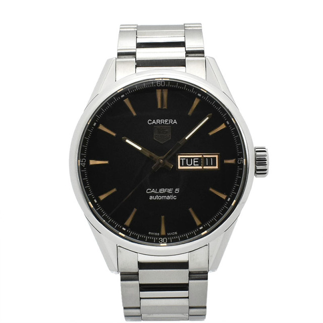 タグホイヤー　TAG HEUER　カレラ デイデイト キャリバー5　WAR201C.BA0723　41mm　SS　ブラック　USED　中古