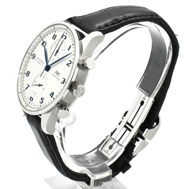IWC ポルトギーゼ クロノグラフ IW371605 シルバー 青針 41mm USED 中古