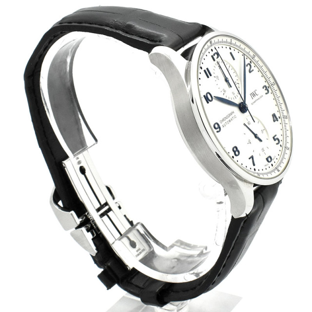 IWC ポルトギーゼ クロノグラフ IW371605 シルバー 青針 41mm USED 中古
