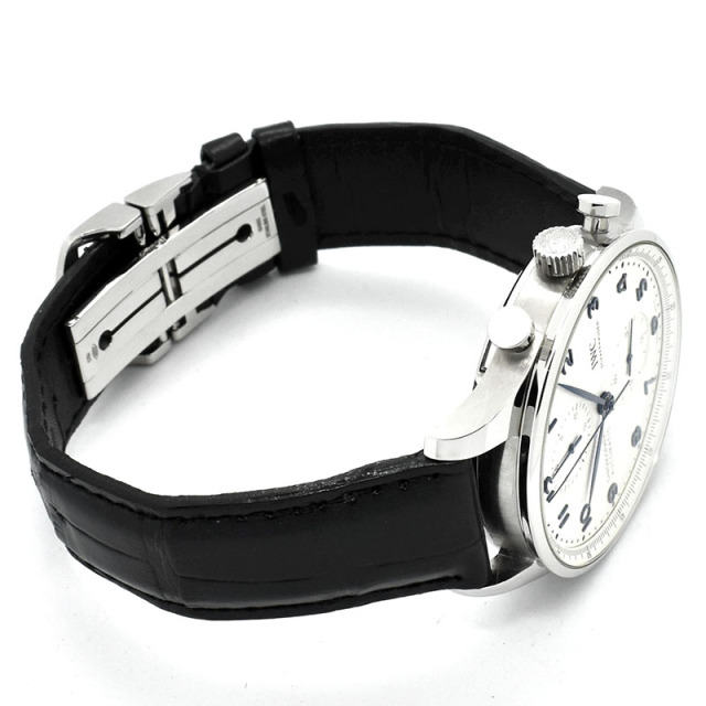 IWC ポルトギーゼ クロノグラフ IW371605 シルバー 青針 41mm USED 中古