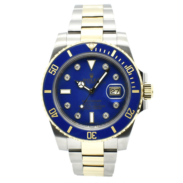 ロレックス　ROLEX　サブマリーナーデイト　Ref.116613GLB　SS/YG　ブルー/8Pダイヤ　ランダム番　USED　中古