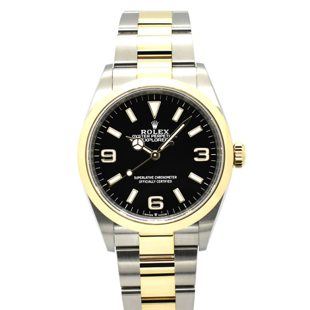 ロレックス　ROLEX　エクスプローラー36　Ref.124273　36mm　ブラック　18KYG/SS　USED　中古