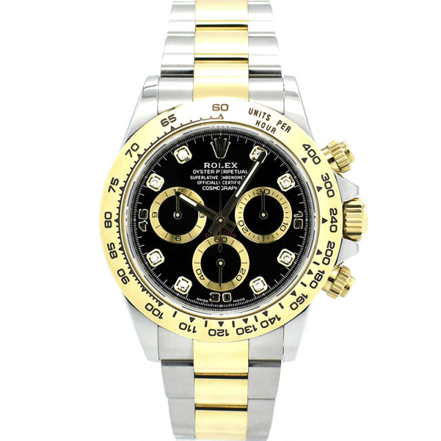 ロレックス　ROLEX　デイトナ　Ref.116503G　2021年発表モデル　18KYG×SS　ブラック　8Pダイヤ　USED　中古