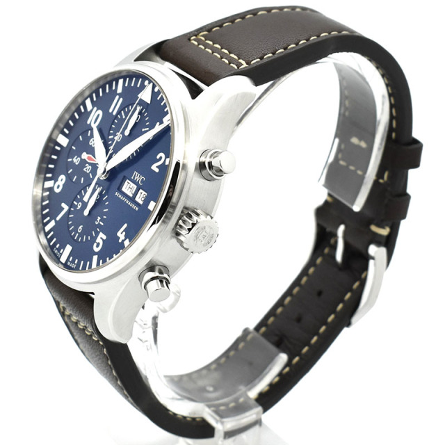 IWC パイロットウォッチ クロノグラフ プティ・プランス IW377714 デイデイト ブルー 43mm 自動巻 USED 中古