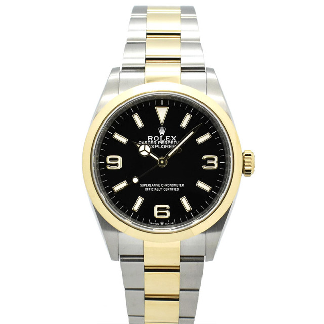 ロレックス　ROLEX　エクスプローラー36　Ref.124273　36mm　ブラック　18KYG/SS　USED　中古