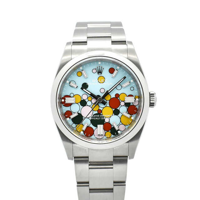 ロレックス　ROLEX　オイスターパーペチュアル 36　Ref.126000　ターコイズブルー/セレブレーションモチーフ　36mm　USED　中古