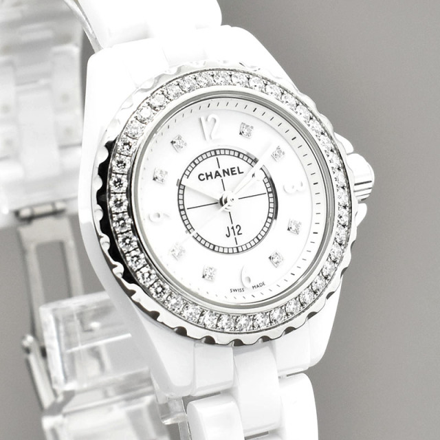 シャネル CHANEL J12 H2572 ダイヤモンド 29mm ホワイトシェル USED 中古