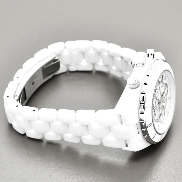 シャネル CHANEL J12 クロノグラフ ホワイトセラミック Ref.H2009 9Pダイヤ 自動巻 41mm USED 中古